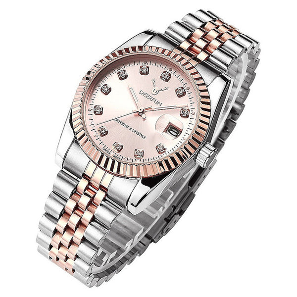 Rolexable Luxury Gold Watch Men GMT Rotatable Bezel Sapphire Glass Stainless steel Band Sport Quartz WristWatch Erkek Saatler