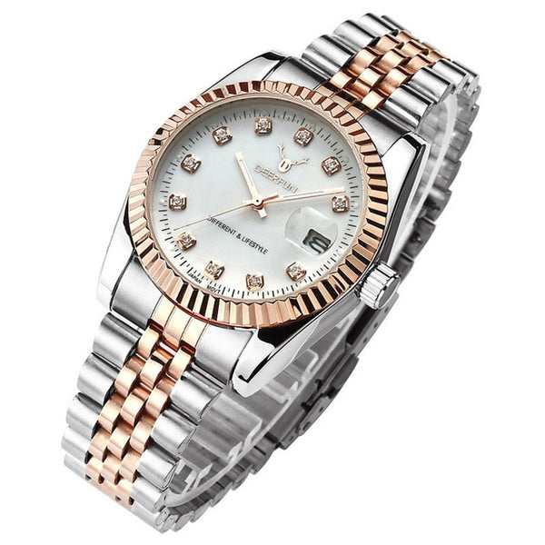 Rolexable Luxury Gold Watch Men GMT Rotatable Bezel Sapphire Glass Stainless steel Band Sport Quartz WristWatch Erkek Saatler