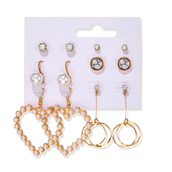 Women's Earrings Set Tassel Pearl Earrings For Women Bohemian Fashion Jewelry 2020 Geometric kolczyki Hoop Earings