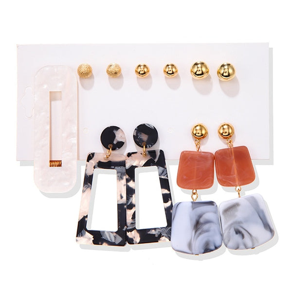 Women's Earrings Set Tassel Pearl Earrings For Women Bohemian Fashion Jewelry 2020 Geometric kolczyki Hoop Earings