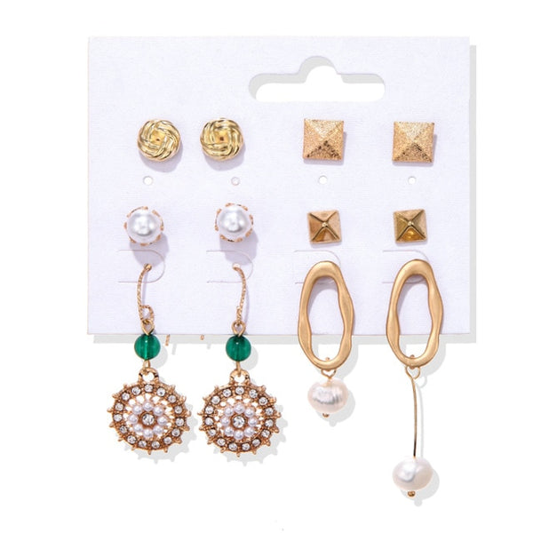 Women's Earrings Set Tassel Pearl Earrings For Women Bohemian Fashion Jewelry 2020 Geometric kolczyki Hoop Earings