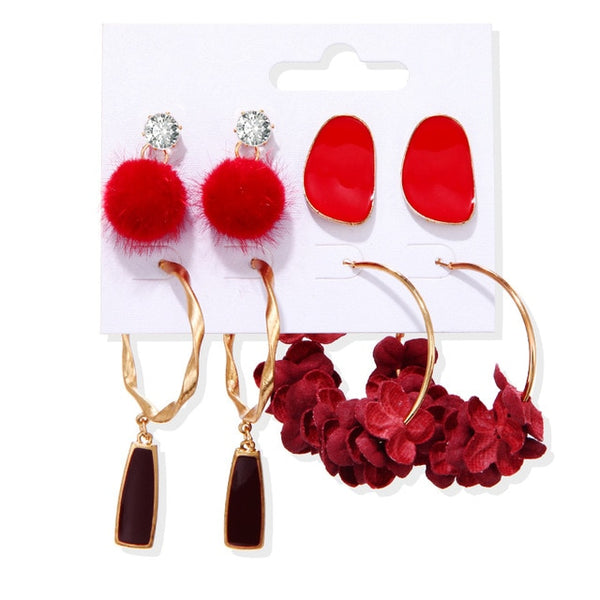 Women's Earrings Set Tassel Pearl Earrings For Women Bohemian Fashion Jewelry 2020 Geometric kolczyki Hoop Earings