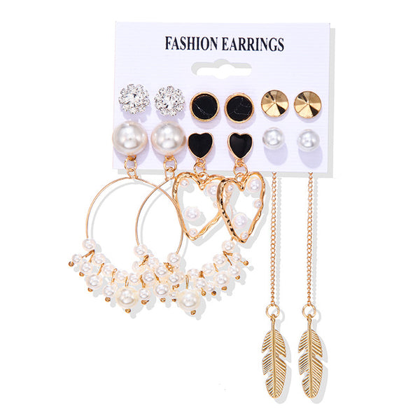 Women's Earrings Set Tassel Pearl Earrings For Women Bohemian Fashion Jewelry 2020 Geometric kolczyki Hoop Earings