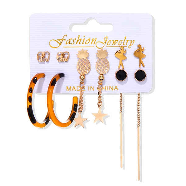 Women's Earrings Set Tassel Pearl Earrings For Women Bohemian Fashion Jewelry 2020 Geometric kolczyki Hoop Earings