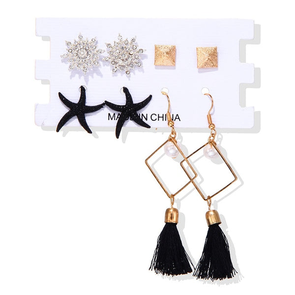 Women's Earrings Set Tassel Pearl Earrings For Women Bohemian Fashion Jewelry 2020 Geometric kolczyki Hoop Earings