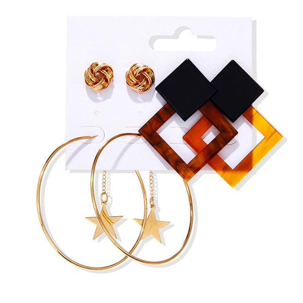 Women's Earrings Set Tassel Pearl Earrings For Women Bohemian Fashion Jewelry 2020 Geometric kolczyki Hoop Earings