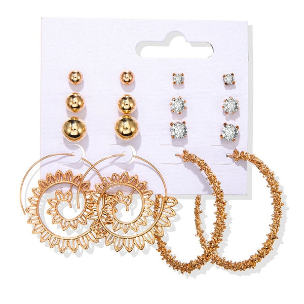 Women's Earrings Set Tassel Pearl Earrings For Women Bohemian Fashion Jewelry 2020 Geometric kolczyki Hoop Earings