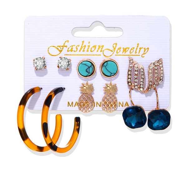 Women's Earrings Set Tassel Pearl Earrings For Women Bohemian Fashion Jewelry 2020 Geometric kolczyki Hoop Earings