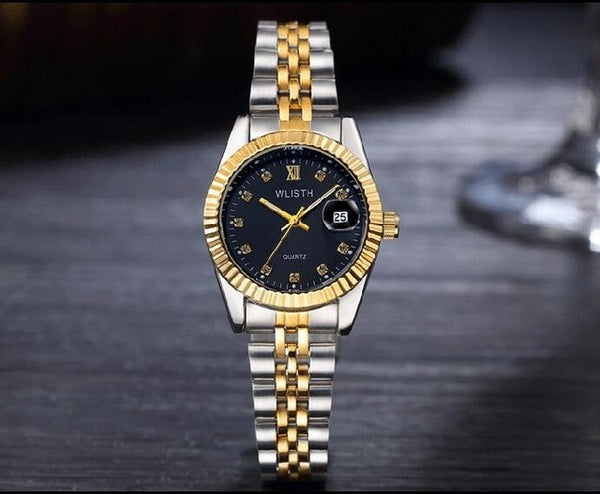 Top Brand Luxury Rolexable Watch Men Women Stainless Steel Quartz Watches Golden Style Male Wristwatches Casual Design reloj New