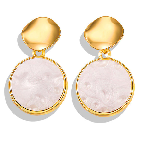 17KM New Vintage Earrings 2020 Geometric Shell Earrings For Women Girl BOHO Resin Drop Earrings Brincos Fashion Tortoise Jewelry