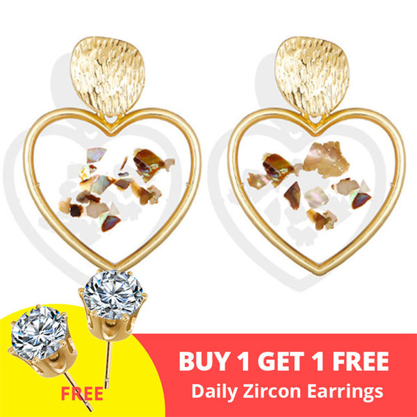 17KM New Vintage Earrings 2020 Geometric Shell Earrings For Women Girl BOHO Resin Drop Earrings Brincos Fashion Tortoise Jewelry