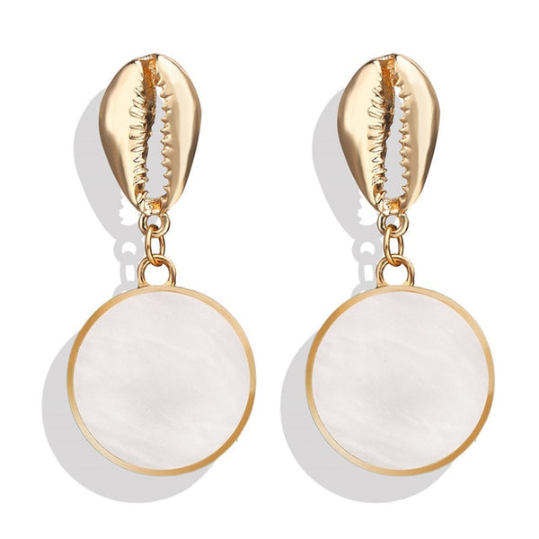 17KM New Vintage Earrings 2020 Geometric Shell Earrings For Women Girl BOHO Resin Drop Earrings Brincos Fashion Tortoise Jewelry