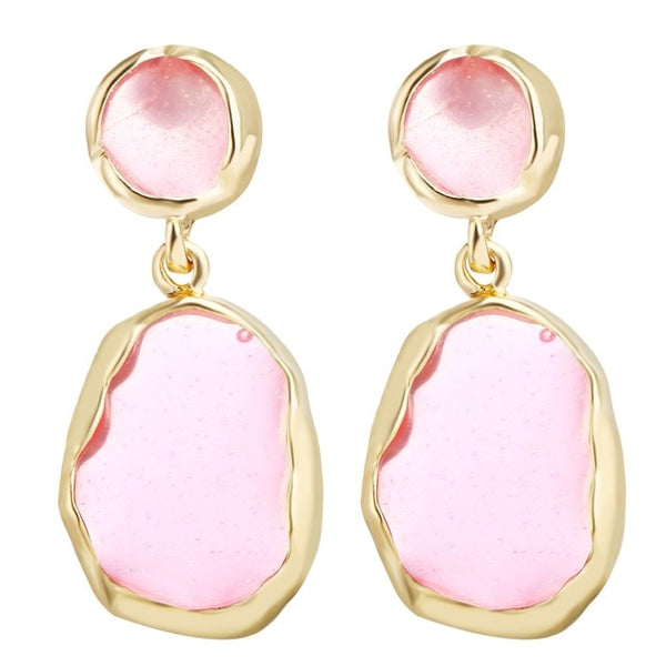 17KM New Vintage Earrings 2020 Geometric Shell Earrings For Women Girl BOHO Resin Drop Earrings Brincos Fashion Tortoise Jewelry