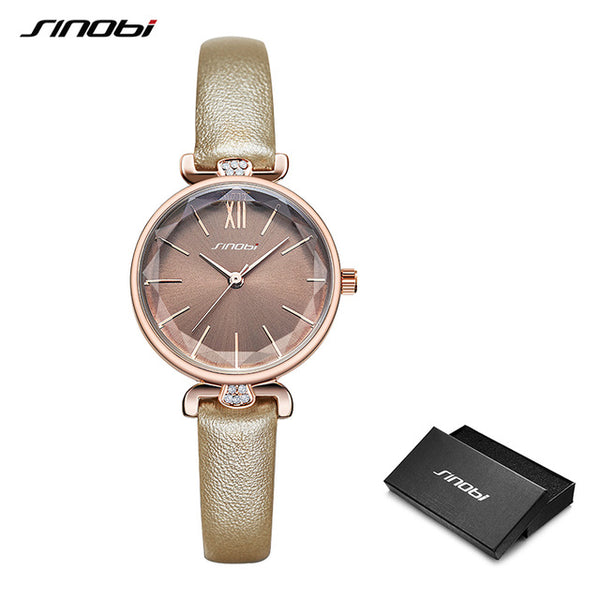 SINOBI Women Watch Elegant Brand Famous Luxury Silver Quartz Watches Ladies Steel Antique Geneva Wristwatches Relogio 2019 Gift