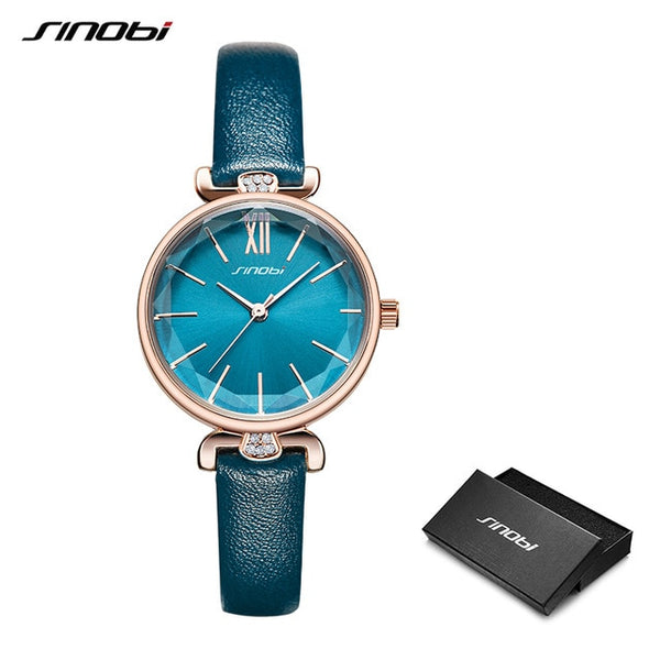 SINOBI Women Watch Elegant Brand Famous Luxury Silver Quartz Watches Ladies Steel Antique Geneva Wristwatches Relogio 2019 Gift