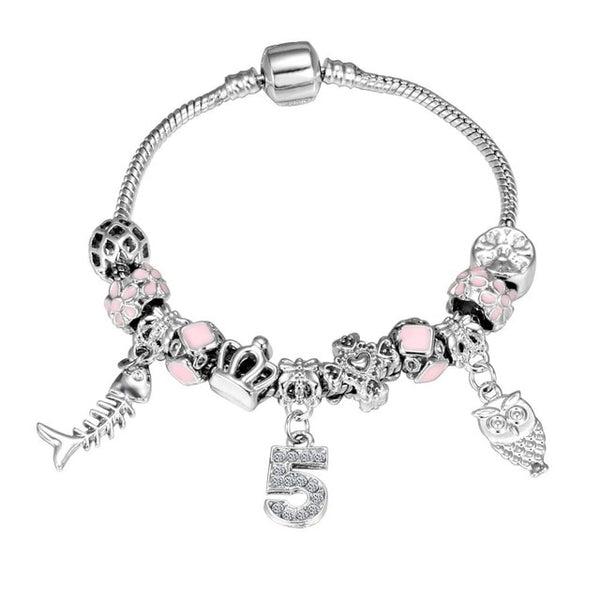 ZOSHI Pink Crystal Charm Silver Color Bracelets & Bangles for Women With Aliexpress Murano Beads Silver Bracelet Femme Jewelry
