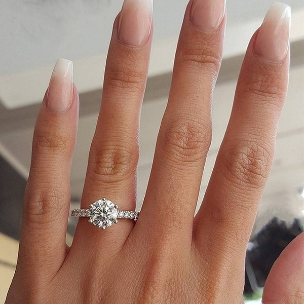 New Trendy Crystal  Engagement Claws Design Hot Sale Rings For Women AAA White Zircon Cubic elegant rings Female Wedding Jewelry