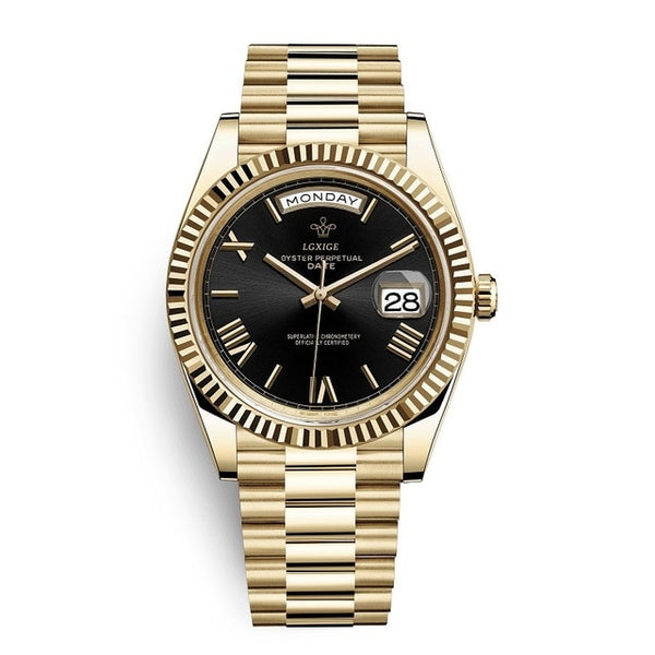 Men Watch top brand luxury 18K Gold Watch 40MM High Quality Stainless Steel Calendar genava male wristwatches rolexable watch