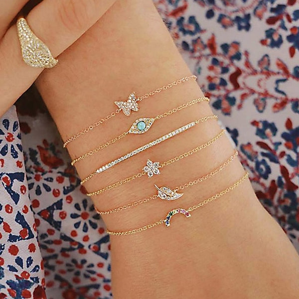 17IF boho friendship charm bracelets for women gold beads bracelet set charms women accessoires braclets jewelry gift sets