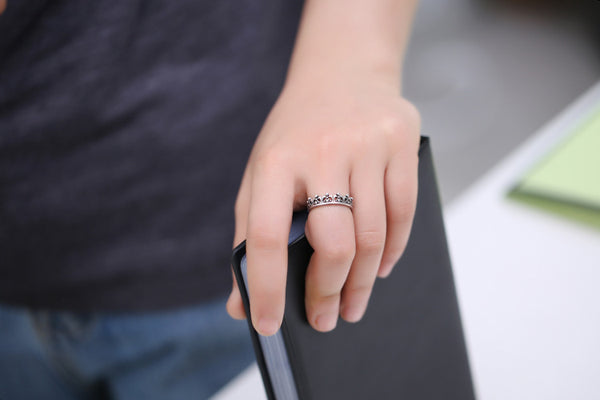 Vintage Thai Silver Crown 925 Sterling Silver Ladies Finger Rings Jewelry Women Open Party Ring No Fade Birthday Gift Cheap