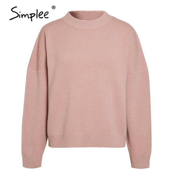 Simplee Women geometric khaki knitted sweater women casual Houndstooth lady pullover sweater female Autumn winter retro jumper