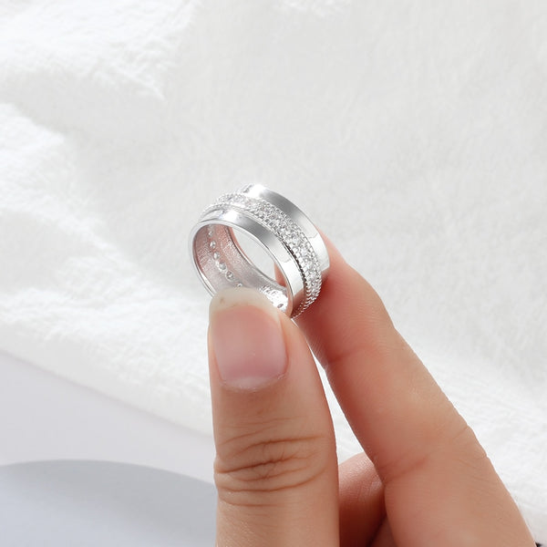 خواتم شخصية مع مكعب زركونيا حجر محفورة 2 أسماء خواتم الموضة الزفاف الذكرى مجوهرات هدية للنساء