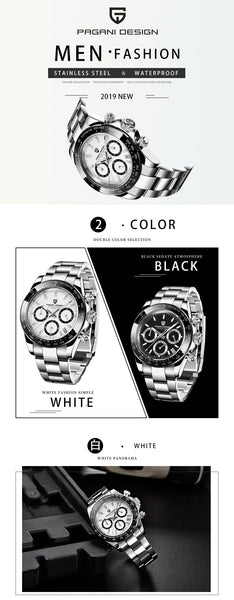 2020 nuevo diseño PAGANI marca cronógrafo relojes deportivos para hombre marca de lujo cuarzo resistente al agua reloj Rolexable reloj Masculino