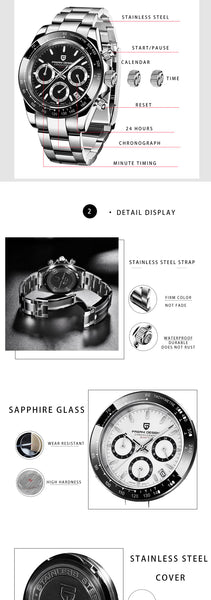 2020 nuevo diseño PAGANI marca cronógrafo relojes deportivos para hombre marca de lujo cuarzo resistente al agua reloj Rolexable reloj Masculino