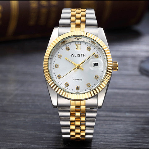 Top Brand Luxury Rolexable Watch Men Women Stainless Steel Quartz Watches Golden Style Male Wristwatches Casual Design reloj New