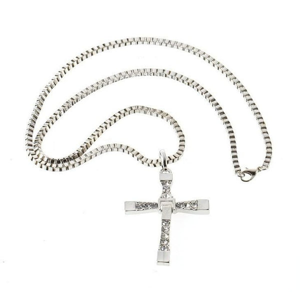 New Fast and Furious 7 Moive Cross Tourette Necklace Dominic Toretto Cross Pendant Necklace For Men