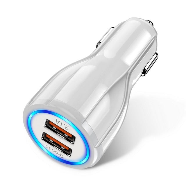 GETIHU 18W 3.1A Car Charger Quick Charge 3.0 Universal Dual USB Fast Charging QC For iPhone Samsung Xiaomi Mobile Phone In Car