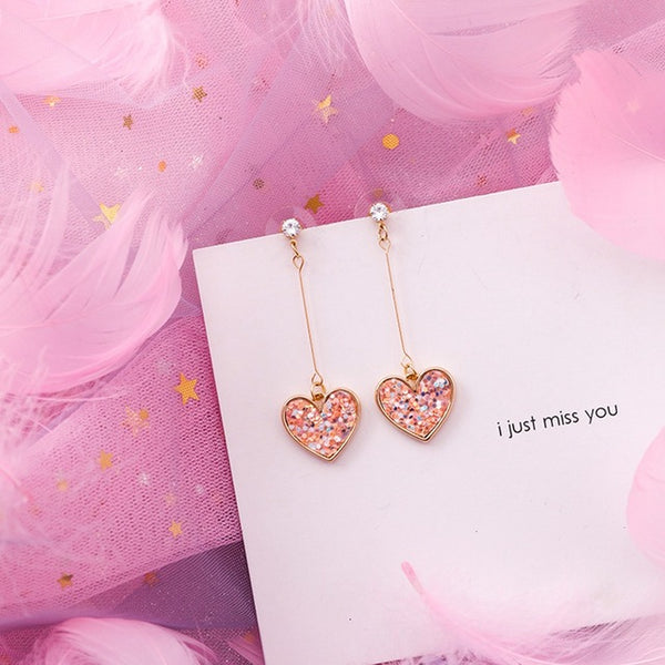 2019 Pink Earrings Korean Flower Sweet Geometric Earring Simulated Pearl pendientes mujer For Women Tassel Ear Jewelry brincos