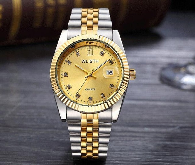 Top Brand Luxury Rolexable Watch Men Women Stainless Steel Quartz Watches Golden Style Male Wristwatches Casual Design reloj New