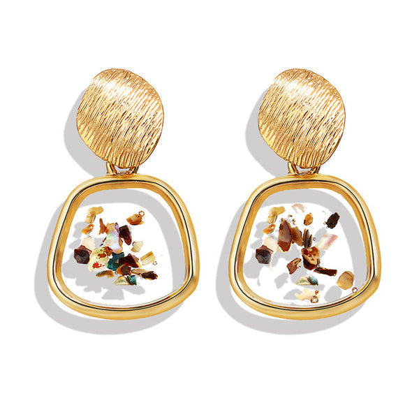 17KM New Vintage Earrings 2020 Geometric Shell Earrings For Women Girl BOHO Resin Drop Earrings Brincos Fashion Tortoise Jewelry