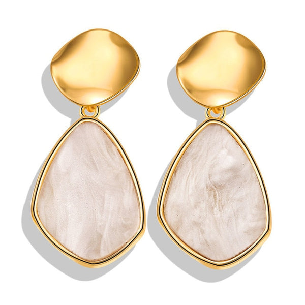 17KM New Vintage Earrings 2020 Geometric Shell Earrings For Women Girl BOHO Resin Drop Earrings Brincos Fashion Tortoise Jewelry