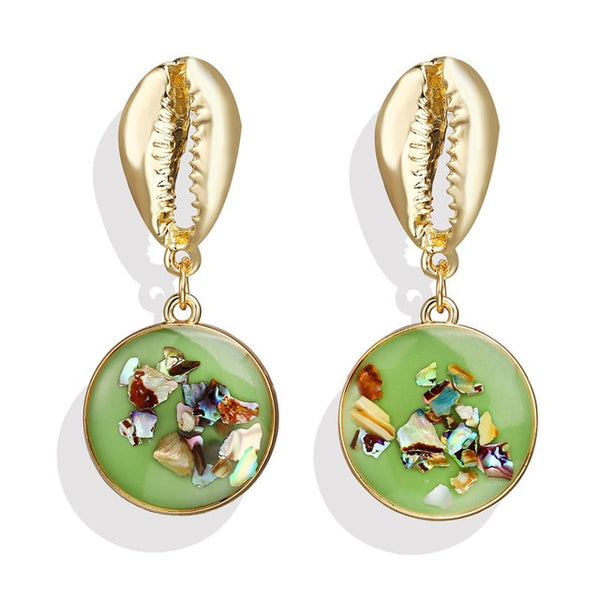 17KM New Vintage Earrings 2020 Geometric Shell Earrings For Women Girl BOHO Resin Drop Earrings Brincos Fashion Tortoise Jewelry