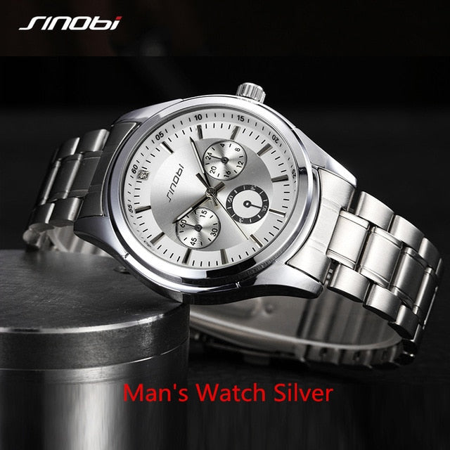 SINOBI Women Watch Elegant Brand Famous Luxury Silver Quartz Watches Ladies Steel Antique Geneva Wristwatches Relogio 2019 Gift