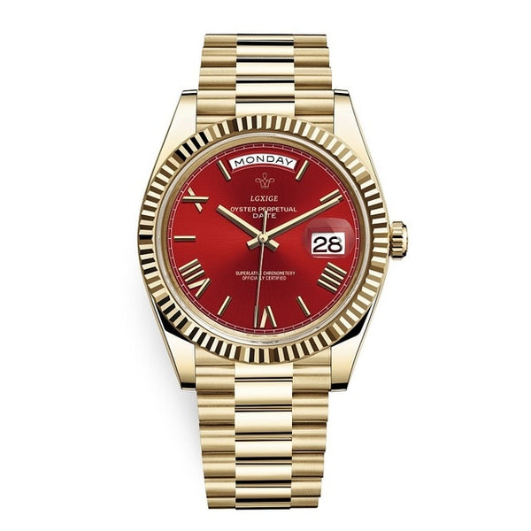 Men Watch top brand luxury 18K Gold Watch 40MM High Quality Stainless Steel Calendar genava male wristwatches rolexable watch