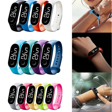Moda feminina relógio esportivo à prova dwaterproof água led luminoso sensor eletrônico relógios pulseira casual relógio de pulso presente de ação de graças