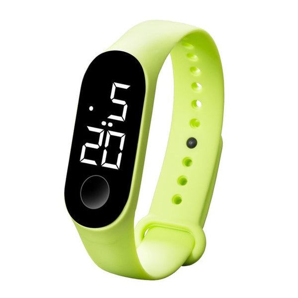 Moda feminina relógio esportivo à prova dwaterproof água led luminoso sensor eletrônico relógios pulseira casual relógio de pulso presente de ação de graças