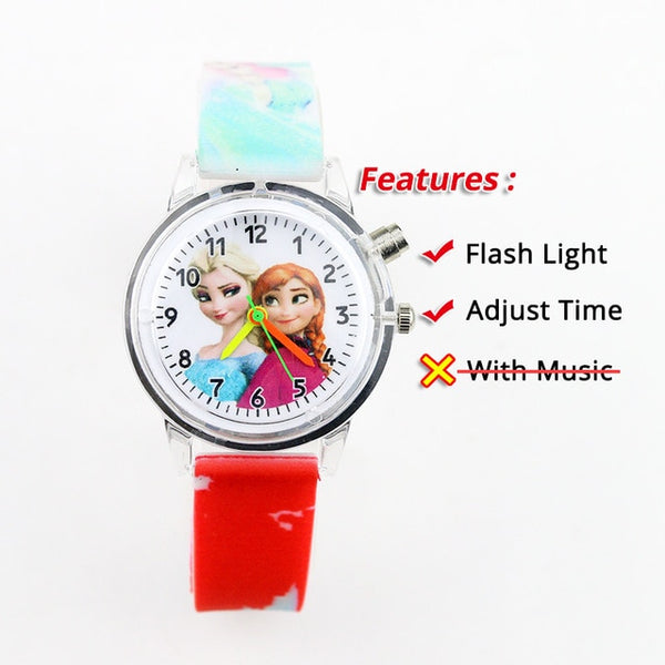 Colorful Flash Light Spiderman Kids Watches with music Boys  Children Watch Girls Kids Party Gift Clock Wrist relogio infantil