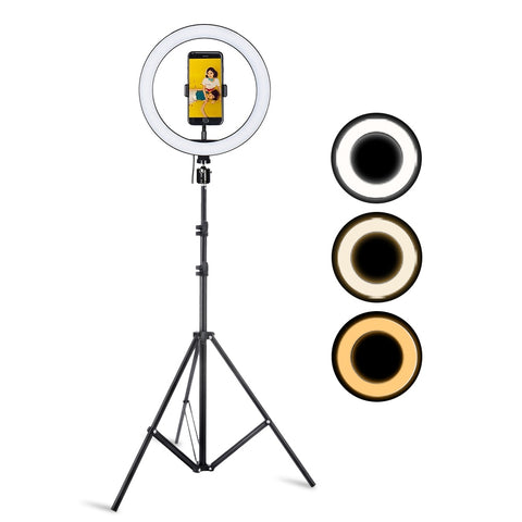 10.2 Inch 26CM Ring Light &Tripod Stand LED Camera Selfie Light Ring for iPhone Tripod and Phone Holder for Video Photography
