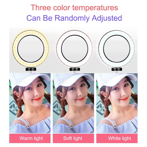 10.2 Inch 26CM Ring Light &Tripod Stand LED Camera Selfie Light Ring for iPhone Tripod and Phone Holder for Video Photography