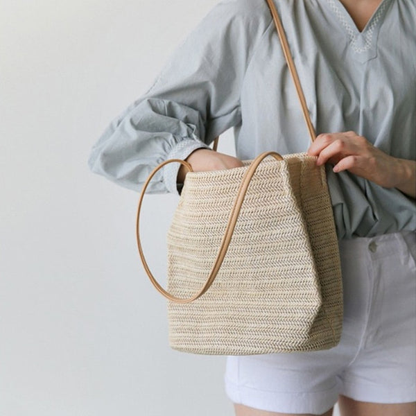 Yogodlns Round Straw Bags Women Summer Rattan Bag Handmade Woven Beach Crossbody Bag Circle Bohemia Bali Box