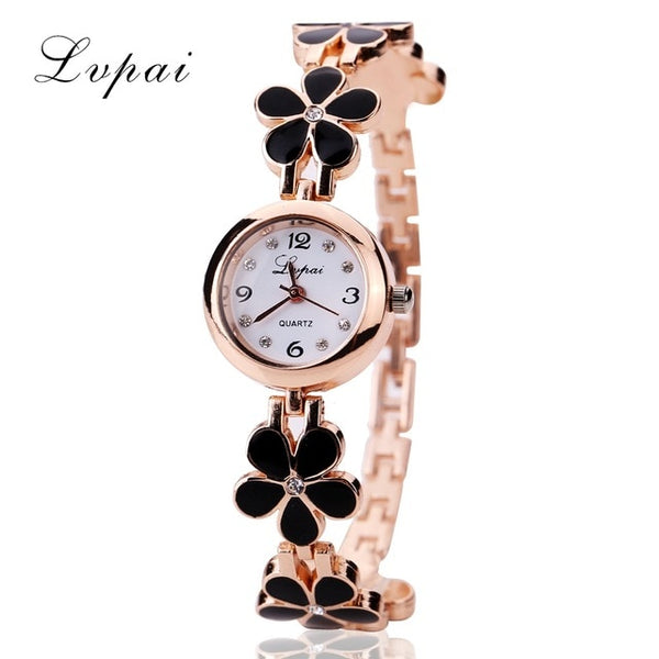 Lvpai Brand Luxury Crystal Gold Watches Women Fashion Bracelet Quartz Wristwatch Rhinestone Ladies Fashion Watch Dropshiping
