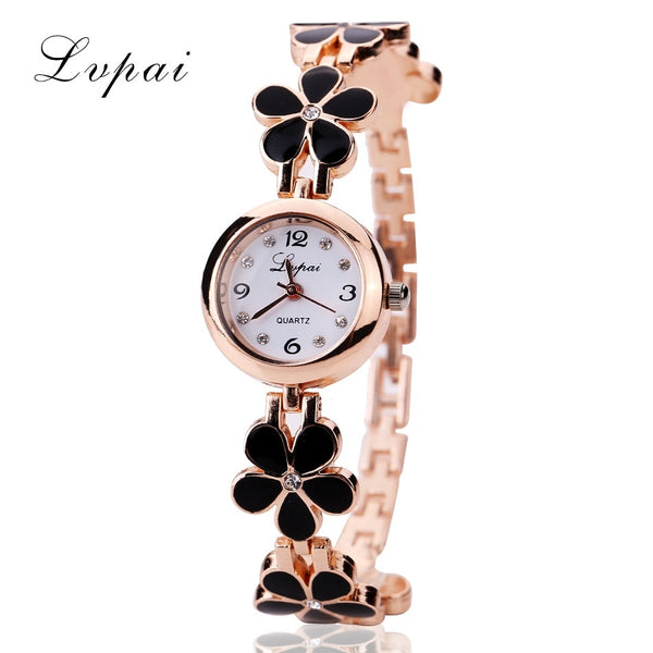 Lvpai Brand Luxury Crystal Gold Watches Women Fashion Bracelet Quartz Wristwatch Rhinestone Ladies Fashion Watch Dropshiping